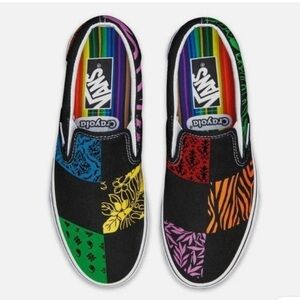 Vans x Crayola Slip-On Sneakers Multi-Colour Canvas Women 7.5